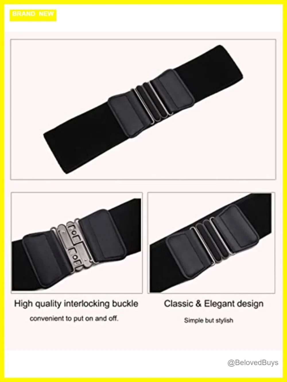 Wide Elastic Plus Size Dress Belt for Women